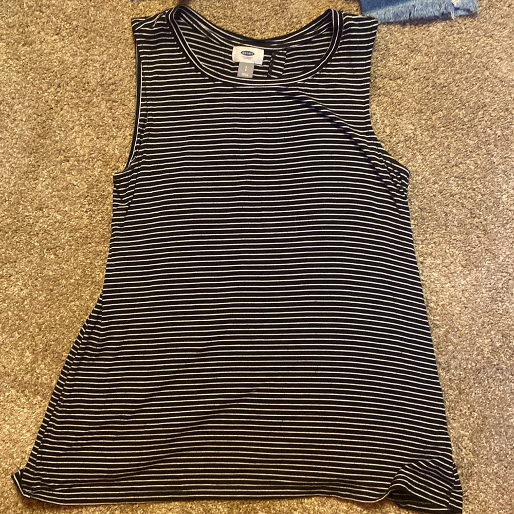 Striped Old Navy Tank With Back Slit